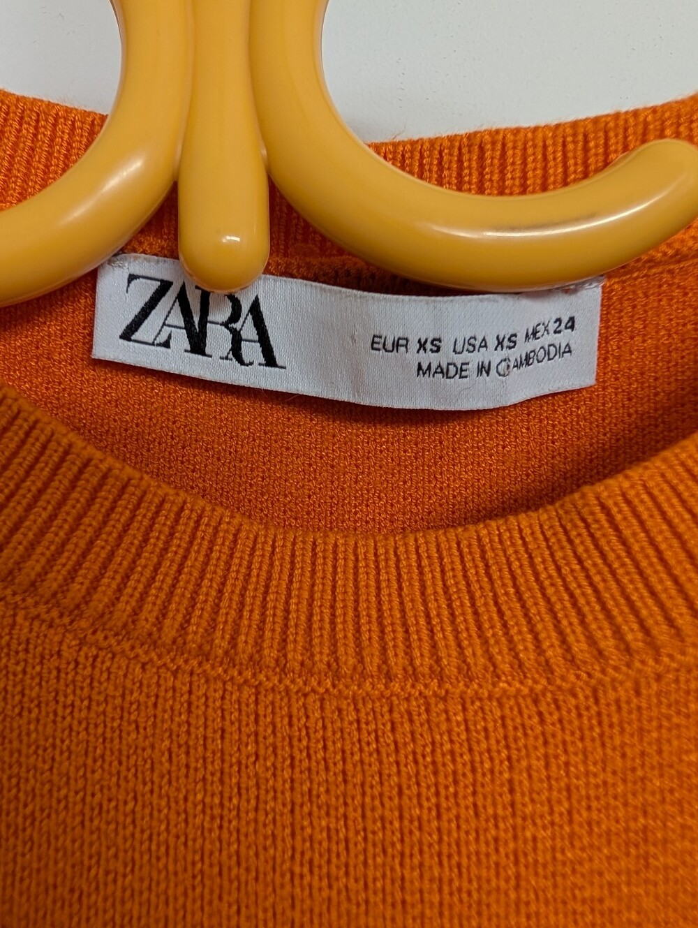 Zara Knit A-Line Mini Dress Short Sleeve – Orange – XS - Picture 3 of 4